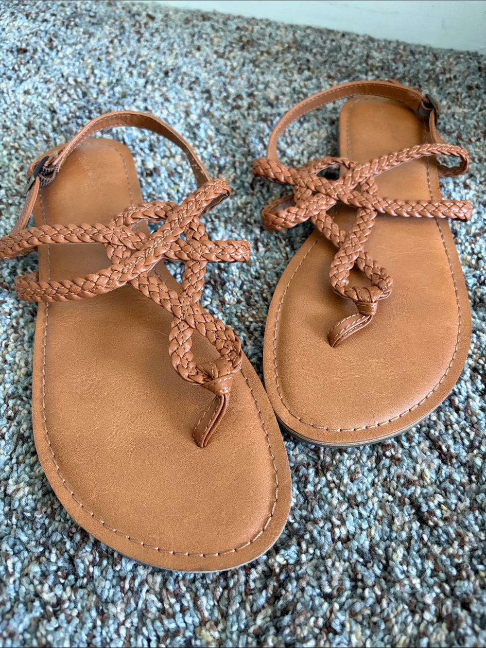Women's Braided Toe-Loop Sandals - Tan- never worn